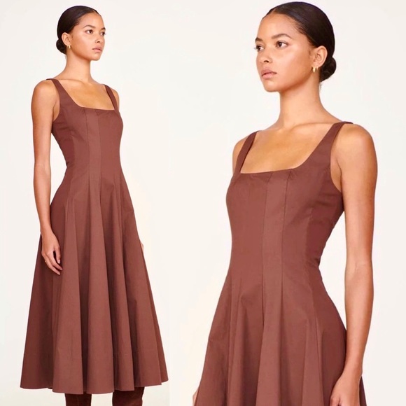 STAUD Dresses & Skirts - NWT Staud Wells Midi Dress Mahogany